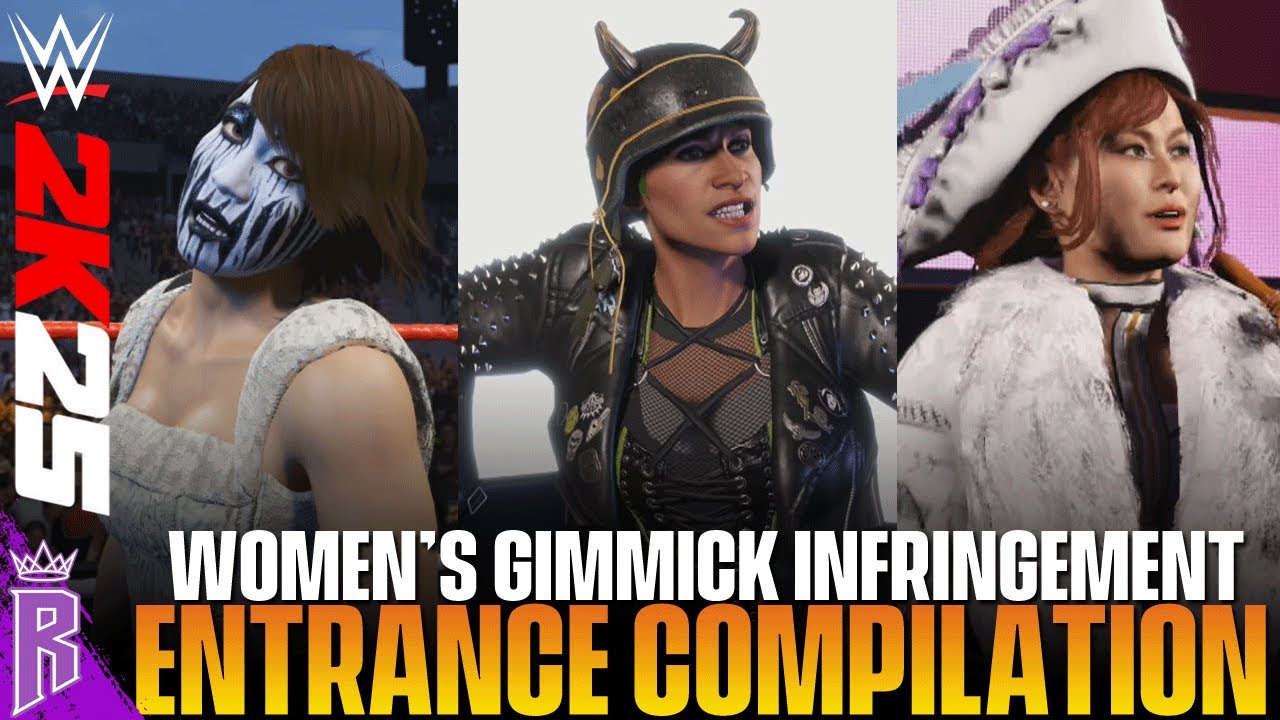 WWE 2K25: Women's Gimmick Infringement Entrances Compilation #WWE2K25