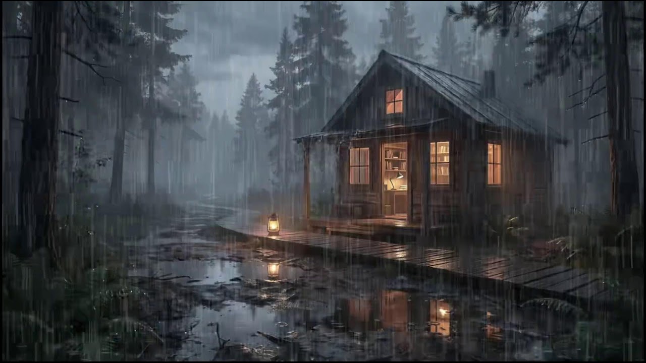Sleep Instantly 🌧️ Forest Cabin Rain Sounds at Night for Deep Sleep and Insomnia Help
