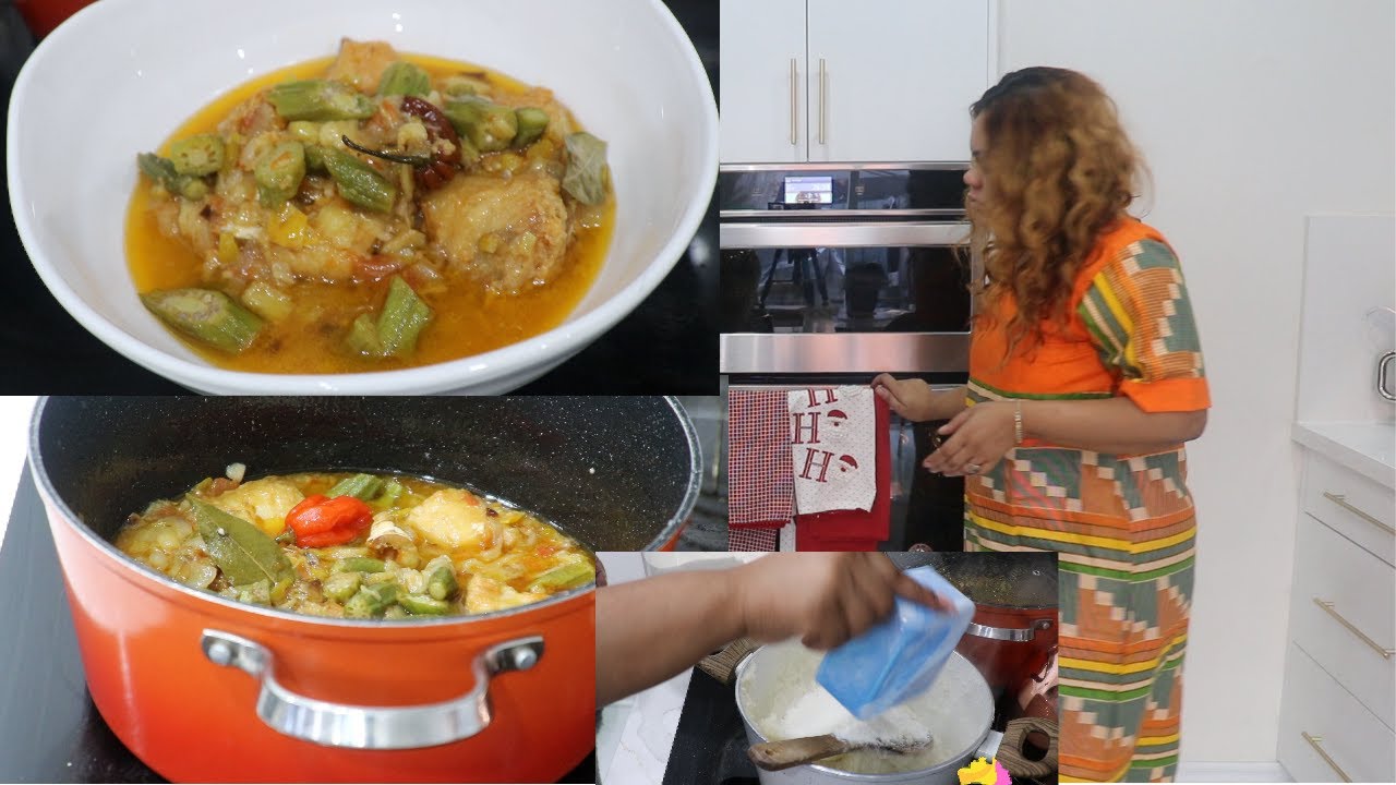 Recette facile Poisson salé a la sauce Gombo a deguster!! | Nettoyer avec moi