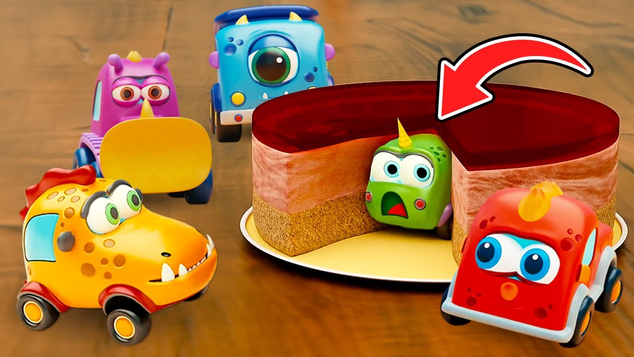 Les auto-monstres Mocas jouent &agrave; cache-cache! Animation avec voitures pour les enfants