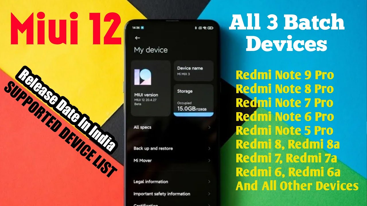 MIUI 12 OFFICIAL RELEASE DATE | MIUI 12 SUPPORTED DEVICE LIST| MIUI 12 ALL 3 BATCH DEVICES NAME LIST