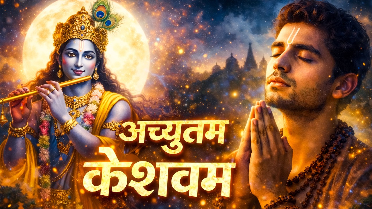 अच्युतम केशवम - Lyrical | Achyutam Keshavam Krishna Damodaram | Krishna Bhajan