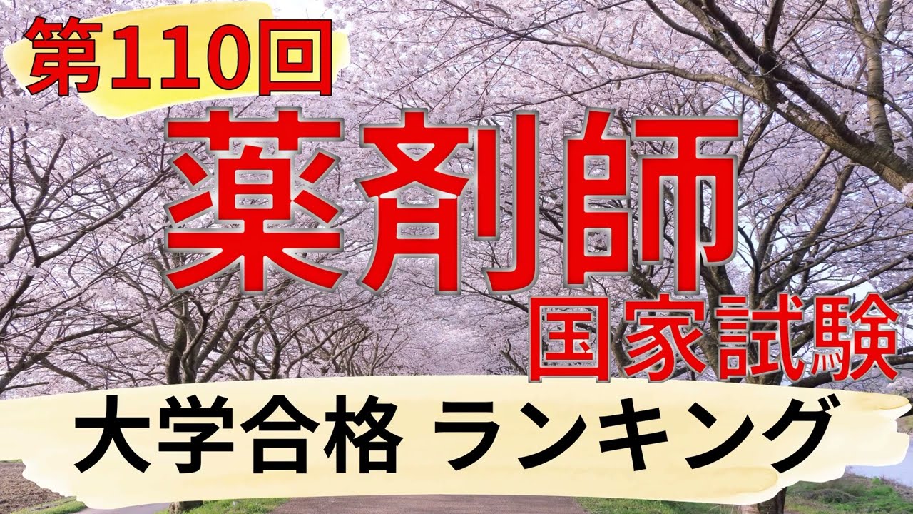 【最新版】　第110回 薬剤師国家試験　合格率 大学ランキング2025