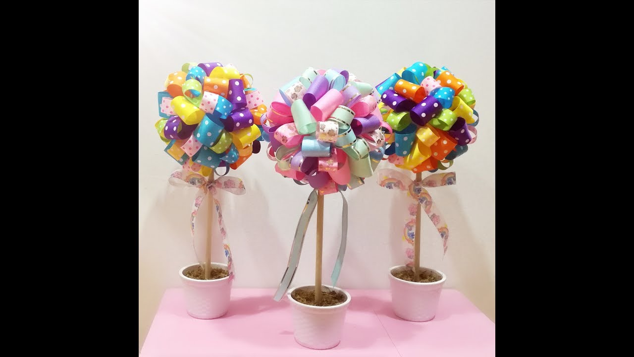 DIY Ribbon Topiary Tutorial
