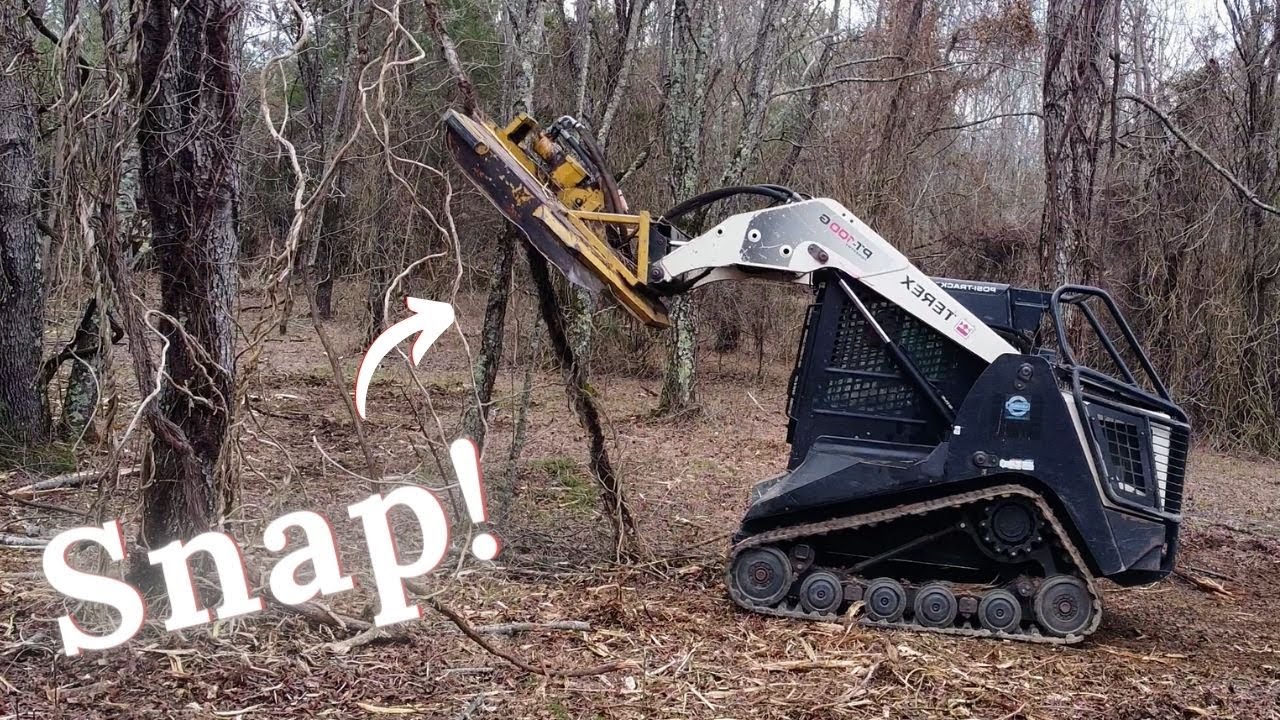 Skid Steer Makes Quick Work of Tree Removal around Barn - Day 1