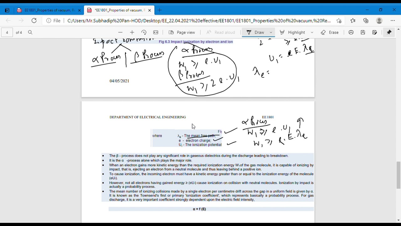 EE1801- Properties of vacuum  07 05 2021