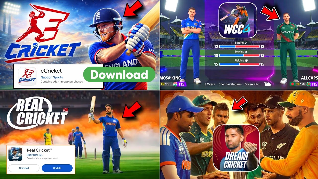 E Cricket Finally 😱 Real Cricket T20 Update 😍 WCC4 Download & Dream Cricket 26 Playstore!