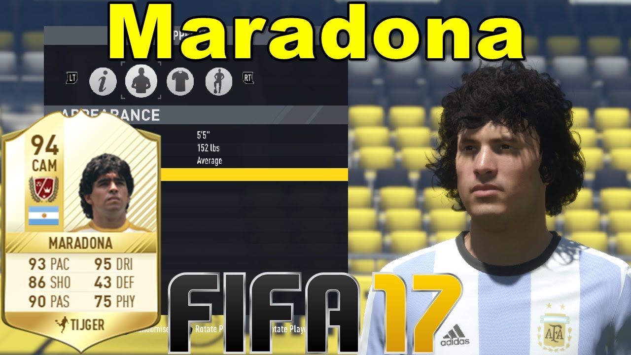 FIFA 17 - Maradona - Virtual Pro Look A Like Tutorial ( with Stats )