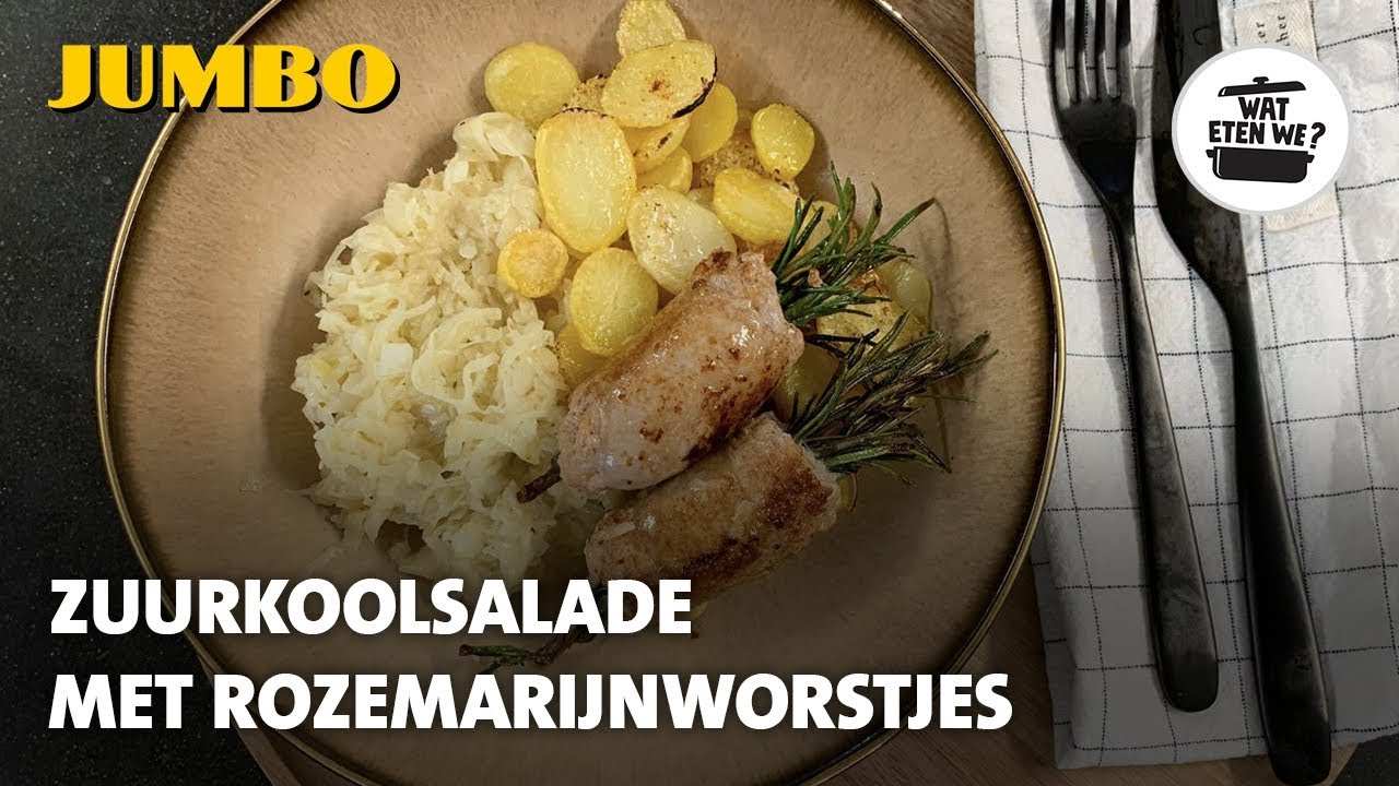 Wat eten we? Zuurkoolsalade met rozemarijnworst
