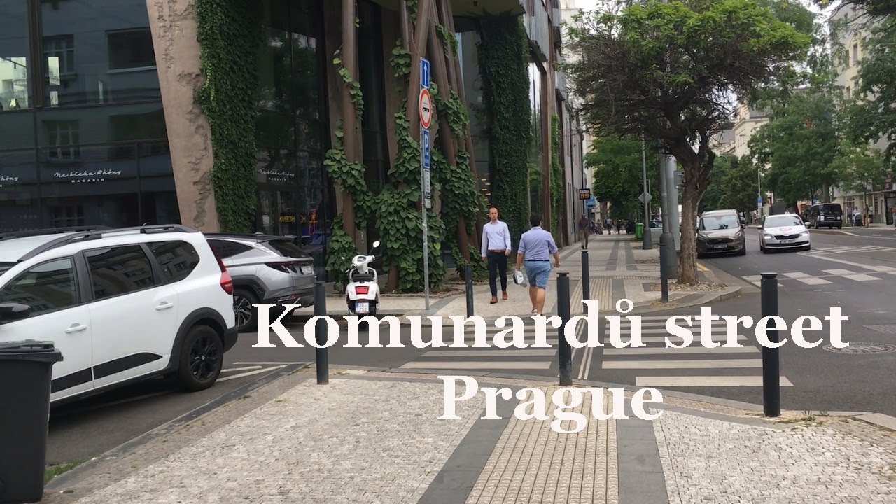 Komunardů street in Prague. Holešovice.