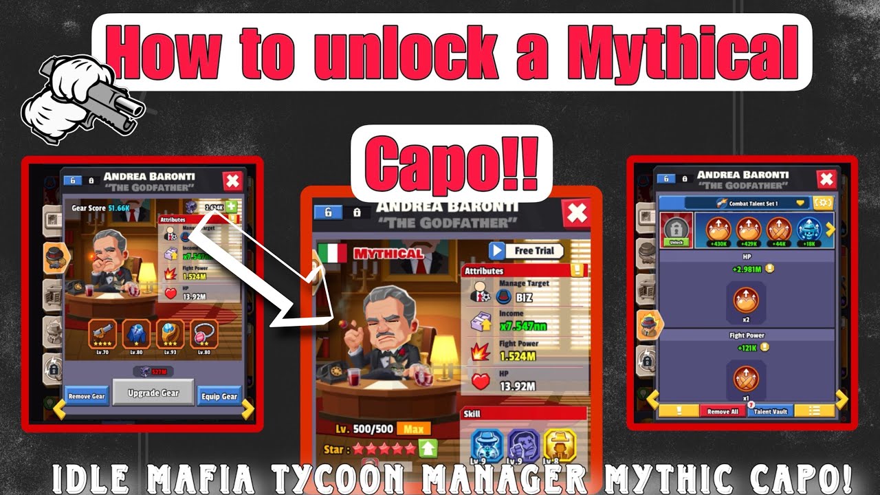 IDLE MAFIA HOW TO GET A MYTHICAL CAPO!! TIPS & TRICKS!