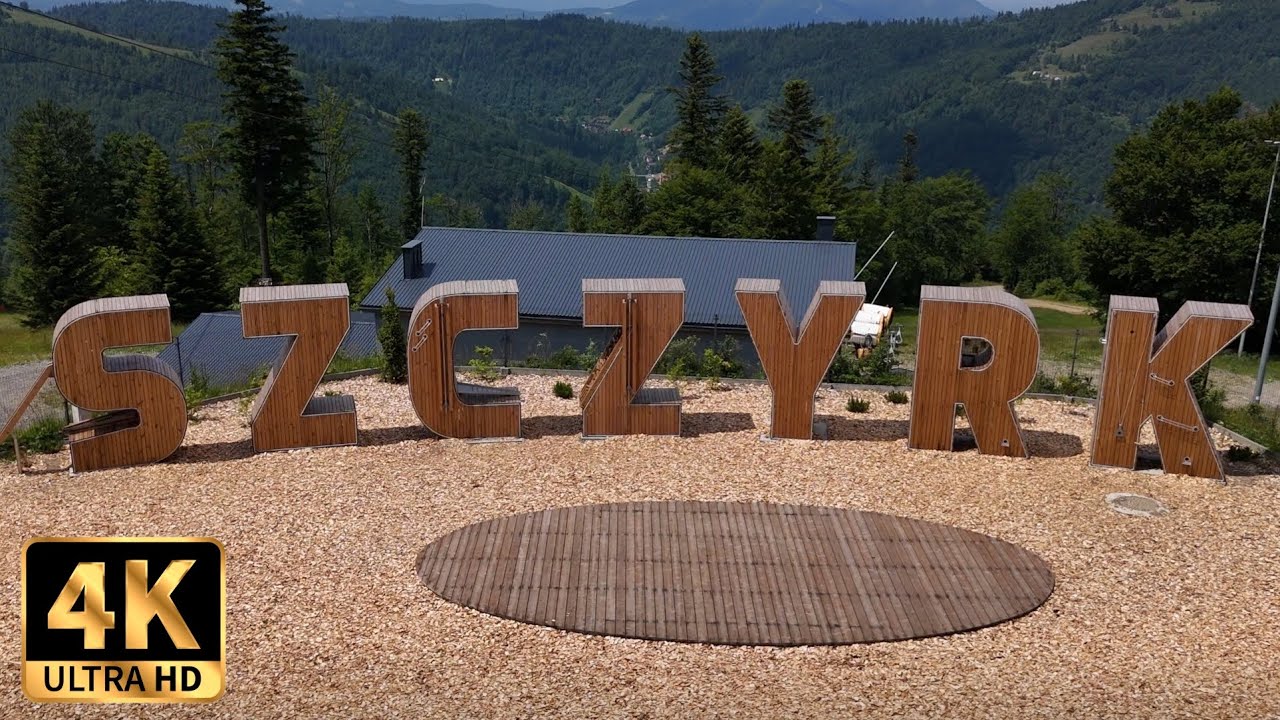 Szczyrk z lotu ptaka w 4K 60fps, Beskid Śląski, Skocznie narciarskie.
