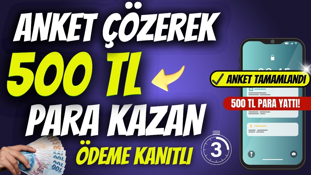 SADECE ANKET &Ccedil;&Ouml;ZEREK HER G&Uuml;N 500 TL | 15$ PARA KAZANMA💸İnternetten Para Kazanma 2025 | Para Kazan
