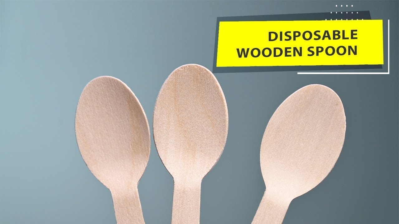 Presentation of disposable wooden spoons from the manufacturer 