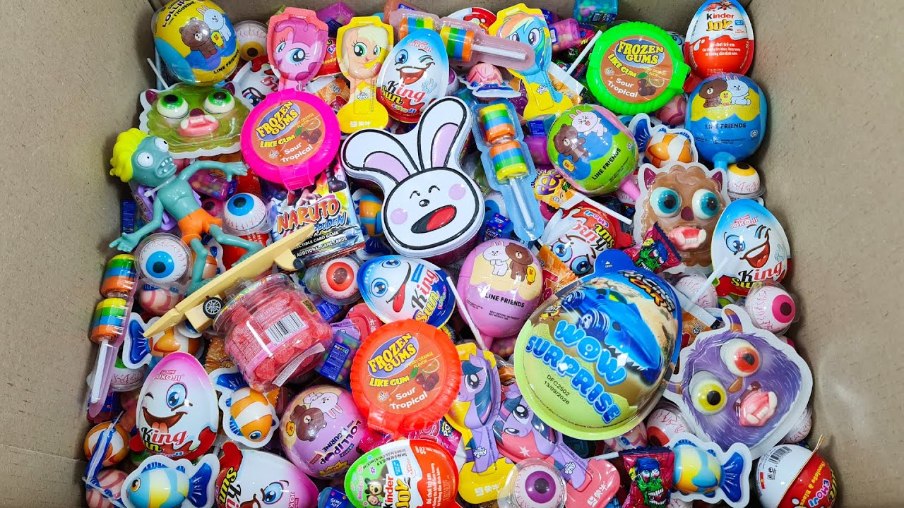 Satisfying Unpacking A Lot's Of Cute Fun Lollipop, Surprise Lollipop, Kinder Toys - ASMR