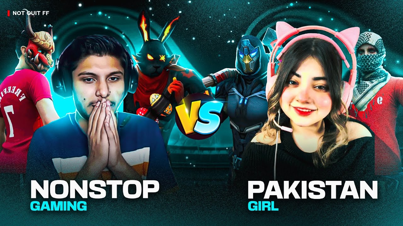 NONSTOPGAMING 🇮🇳 VS PAKISTAN GIRL🇵🇰 | 4VS4 - GARENA FREE FIRE 🔥