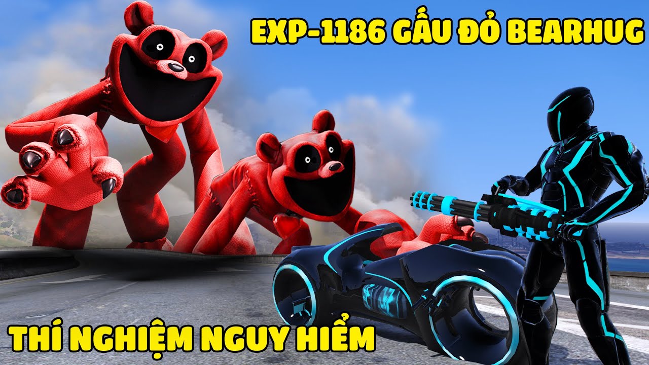 GTA 5 Th&iacute; Nghiệm EXP-1186 Tạo Ra GẤU ĐỎ BEARHUG Anh Em Song Sinh Với M&Egrave;O CATNAP Trong POPPY PLAYTIME