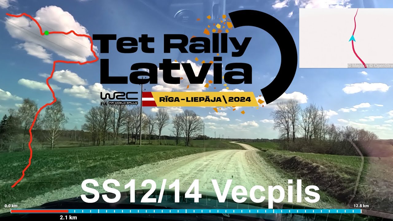 WRC Tet Rally Latvia 2024 SS 12/14 Vecpils stage recce onboard video, Saturday rally stages