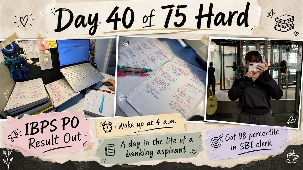 🎀98%ile in SBI Clerk Mock?!🧿|🎯IBPS PO Result🫶🏻+ Productive Study Day⏰| Day 40🌸🐥