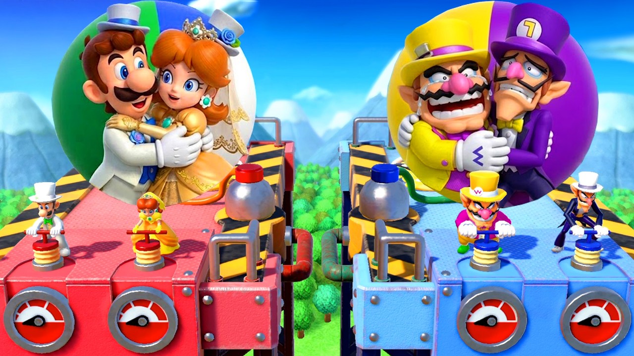Mario Party Superstars Minigames - Luigi Vs Daisy Vs Wario Vs Waluigi (Master CPU)