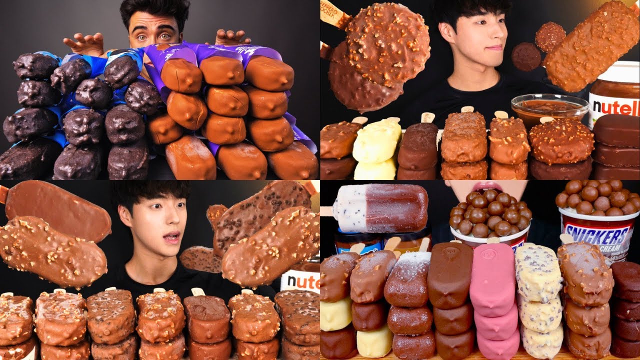 🍫CRUNCHY CHOCOLATE ICE CREAM MUKBANG🍦 | Best Satisfying Eating Sounds ASMR Compilation 🤤🎧