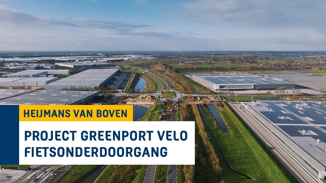 Heijmans project Greenport Venlo (Klavertje 4) het schuiven van de fietsonderdoorgang in Sevenum