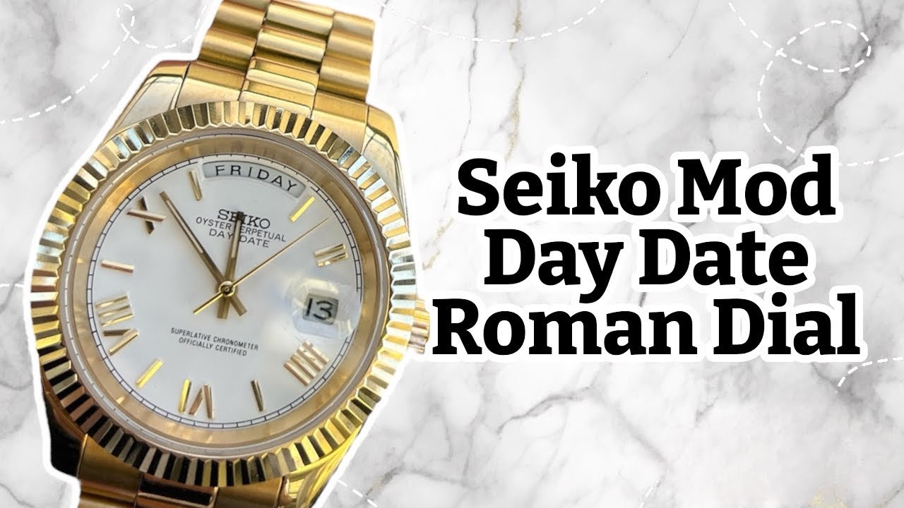 День/Дата Miyota 8285 x Seiko Build Gold White Roman Dial