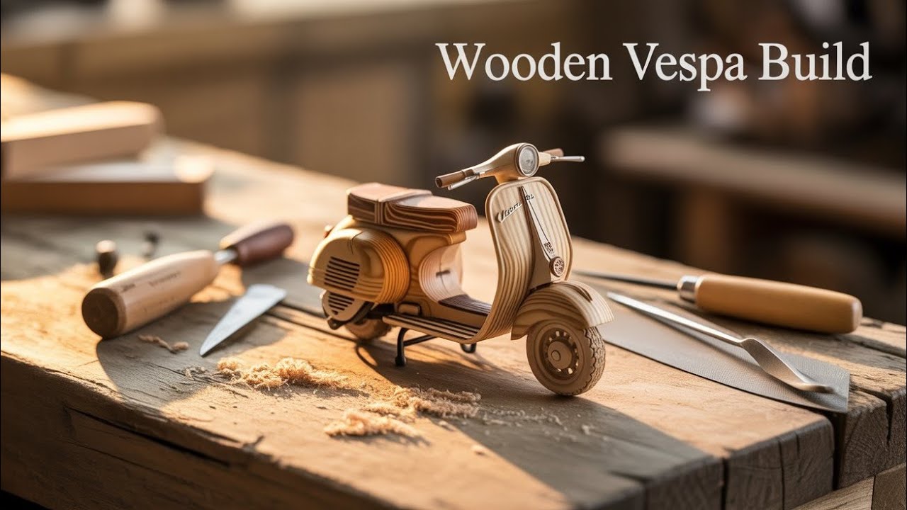 Building a Miniature Vespa from Scratch – Satisfying Craftsmanship in Detail