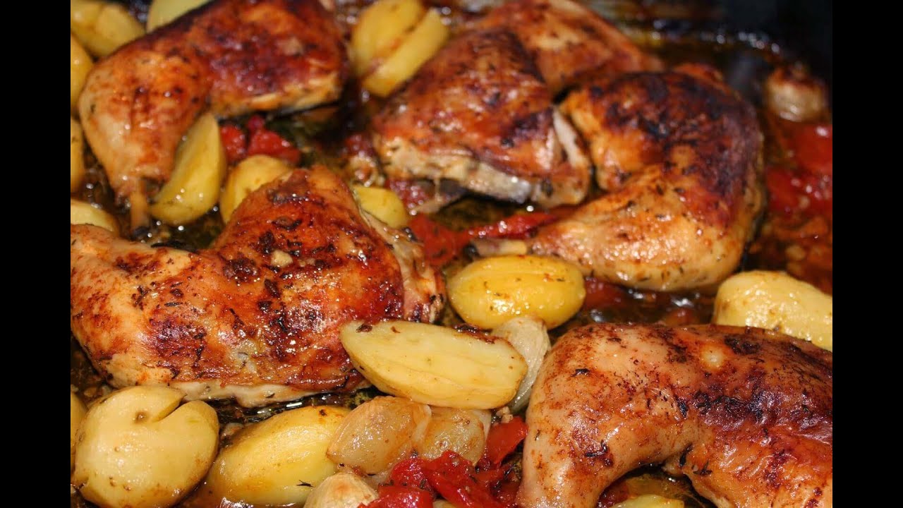 COMO FAZER COXA E SOBRE COXA ASSADA NO FORNO COM BATATAS