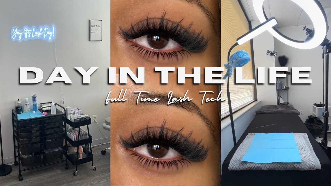 LIFE AS A LASH TECH☆ || realistic work day, clients, $how much I make in a day, lash with me & more!