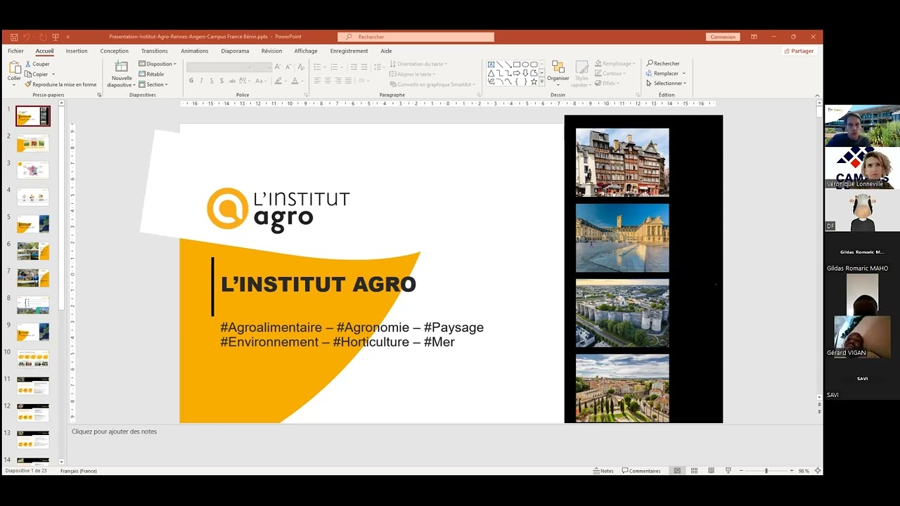 Webinaire Institut Agro Rennes Angers / Campus France Bénin
