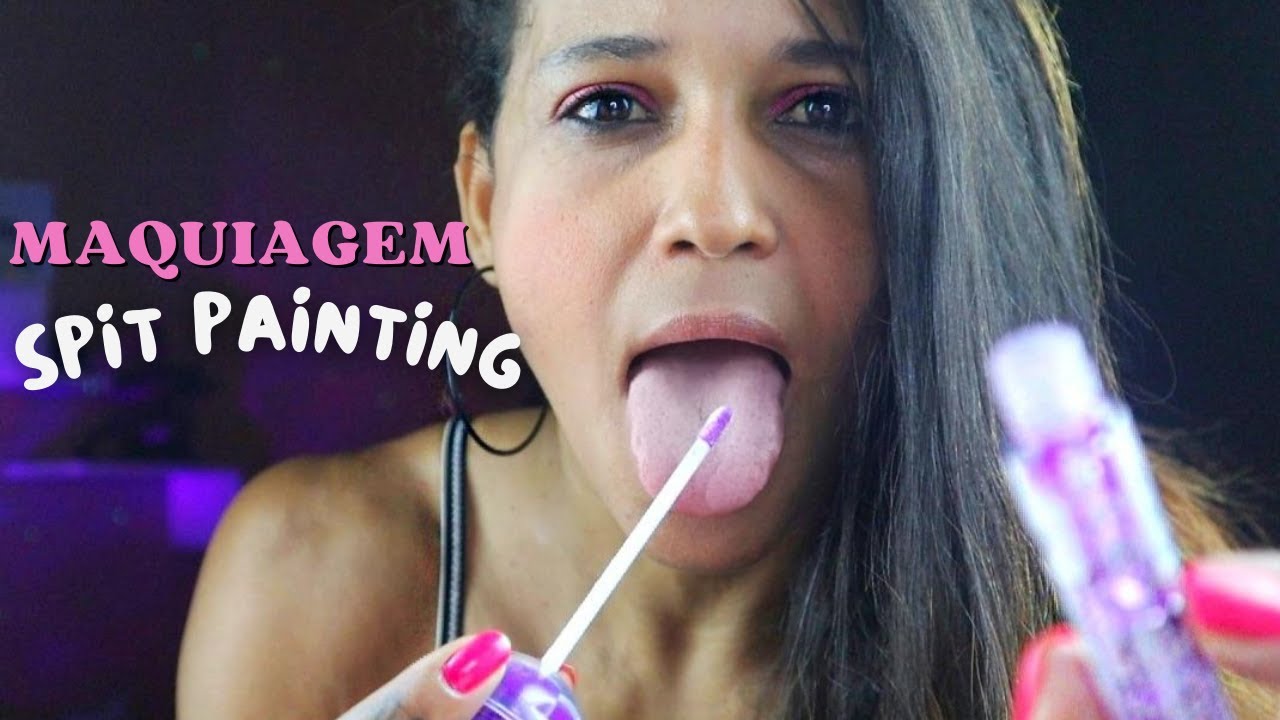 ASMR  fast & aggressive  Spit painting - Maquiando voce  💄👅💦