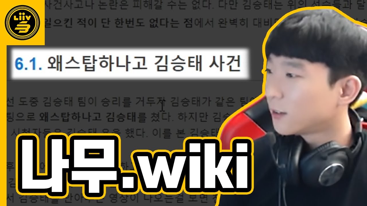 스탑 사건의 진실...?! 김승태의 나무위키 읽기 | 리브 샌드박스 카트라이더