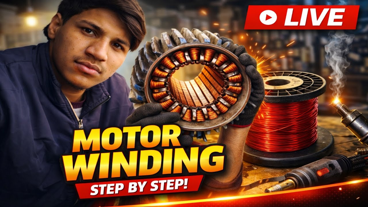 VINAY Electricials Tecnical  is live! Kirloskar two face ki motor winding karna shike #live!