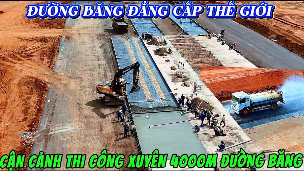 XEM CẬN CẢNH CÁC BIỆN PHÁP THI CÔNG TẠI ĐƯỜNG BĂNG SỐ 2 SÂN BAY LONG THÀNH MỚI NHẤT.
