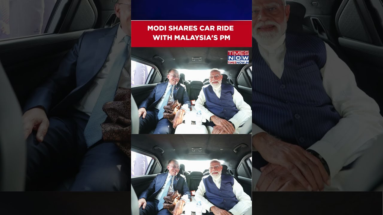 PM Modi Shares Car Ride With Malaysia's PM Ibrahim Anwar #shorts #viralvideo