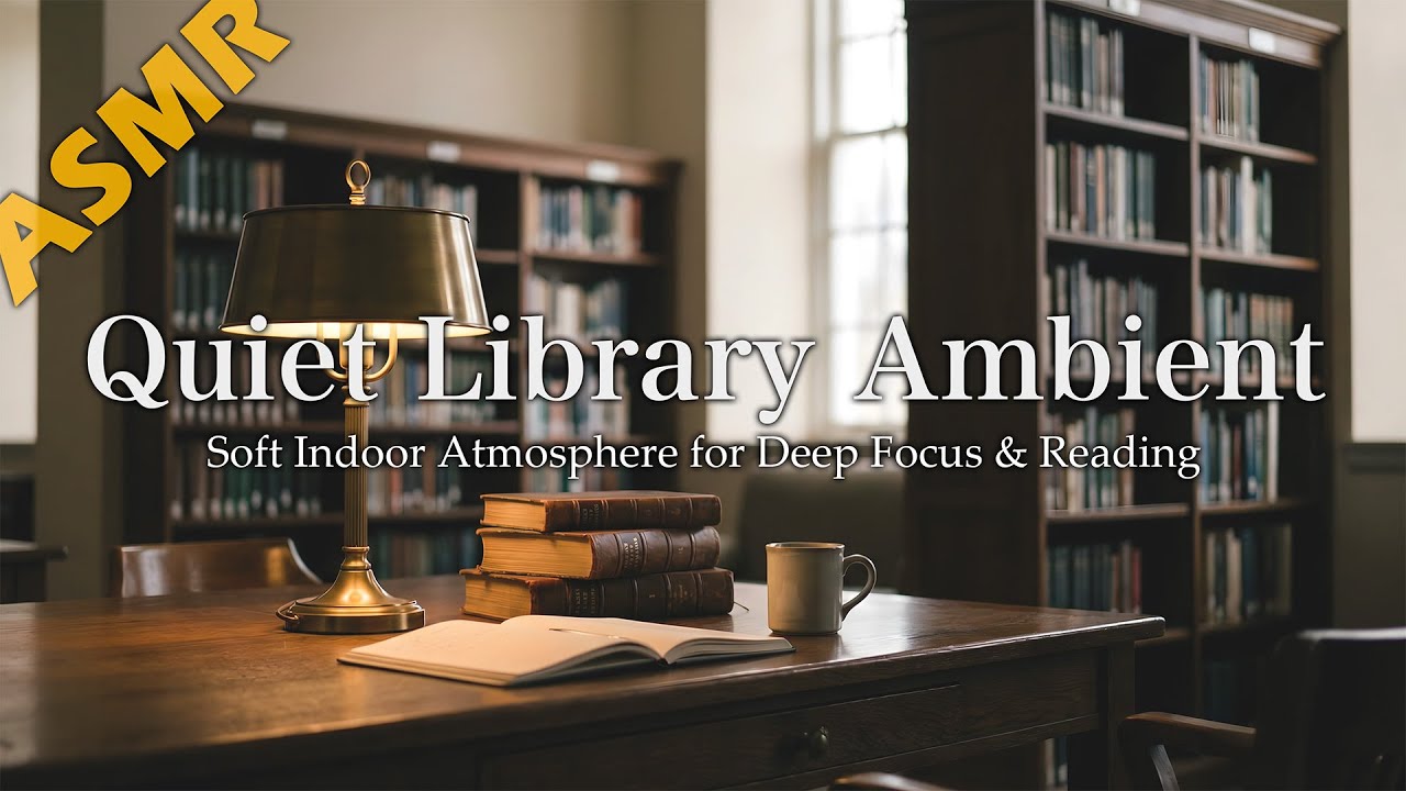ASMR Quiet Library Ambient – Soft Indoor Atmosphere for Deep Focus & Reading | AEP04
