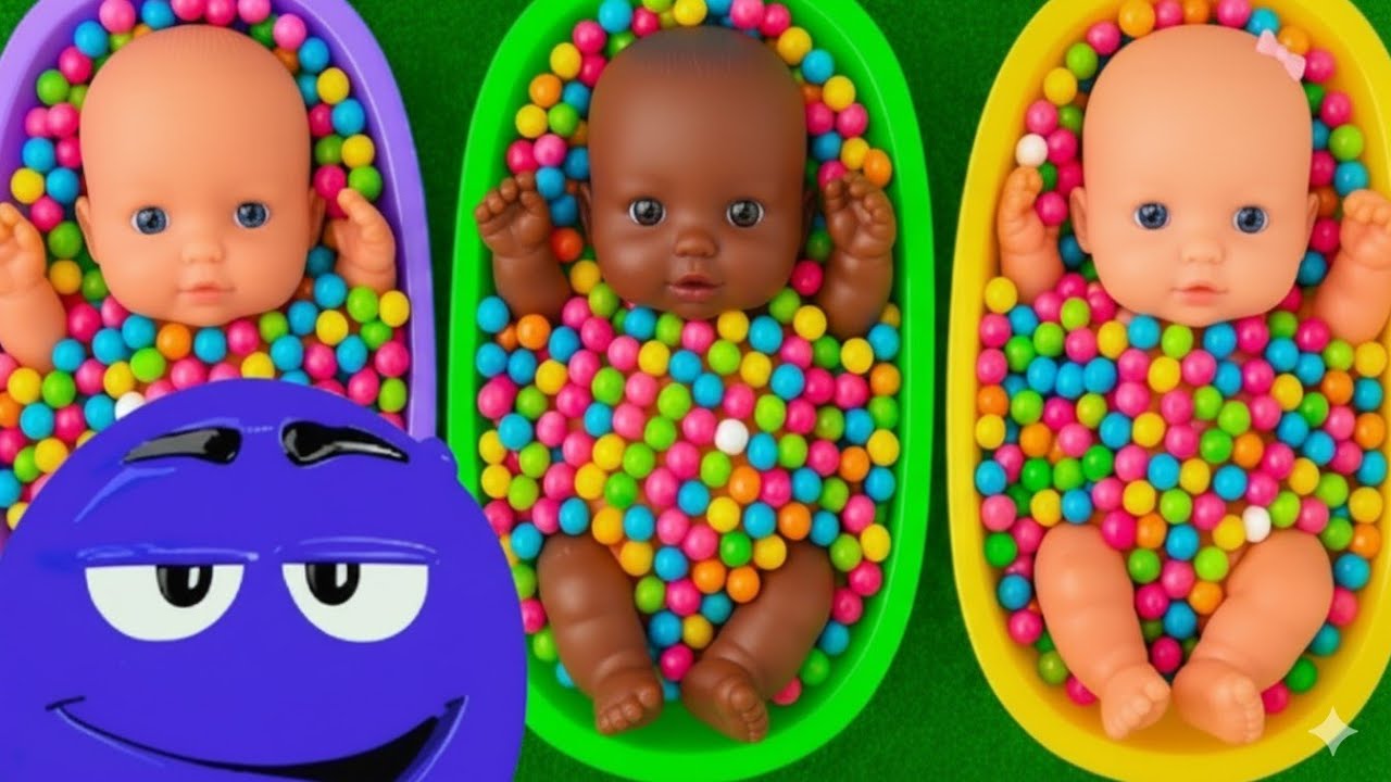 3 Minutes Satisfying Video | Mixing Funny Candy ASMR & Make Up in 3 Bathtubs with Baby Shark Slime 