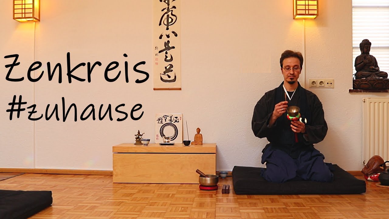 Zenkreis-typische Zazen-Session, traditionelle Form mit Rezitation, Sarei (Tee), Zazen