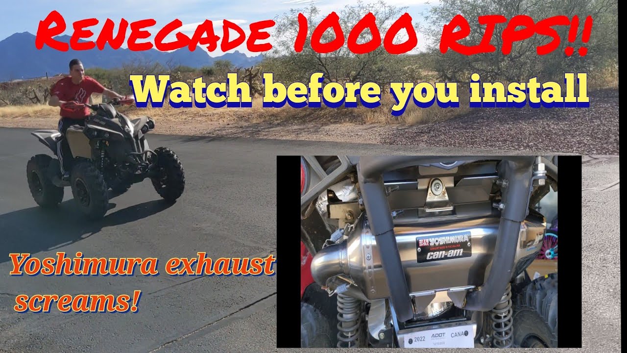 Canam Renegade 1000 detailed Yoshimura exhaust  install - sound clips, she barks!!