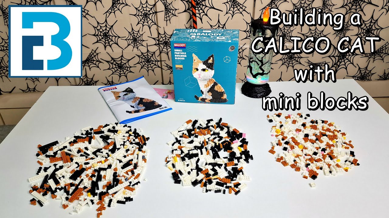 Block Center 3D Puzzle - CALICO CAT - 1390 Mini-Blocks Builder Set #gifted