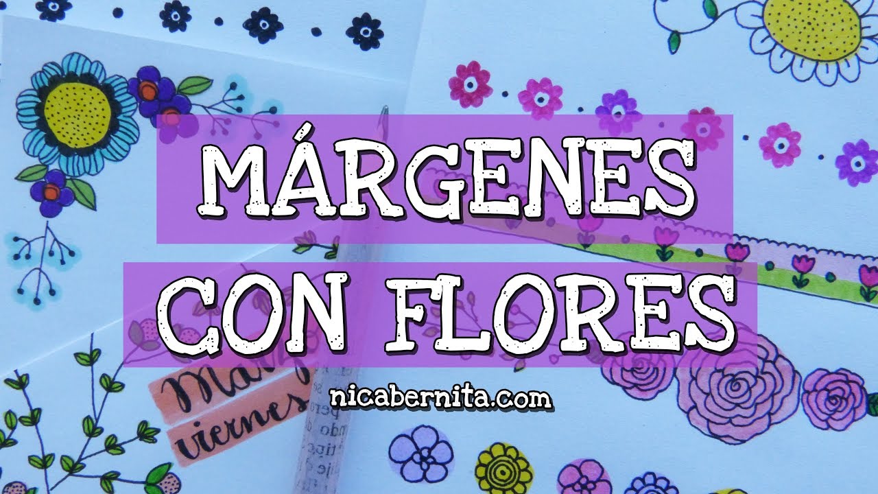 MÁRGENES PARA CUADERNOS Y BORDES PARA CARTAS con flores (3)🌼 Ideas para decorar cuadernos