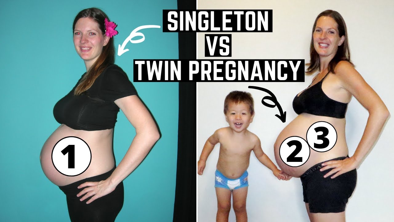 Comparing My Singleton and Twin Pregnancy - From Baby Bump Progression to Natural Birth & Postpartum