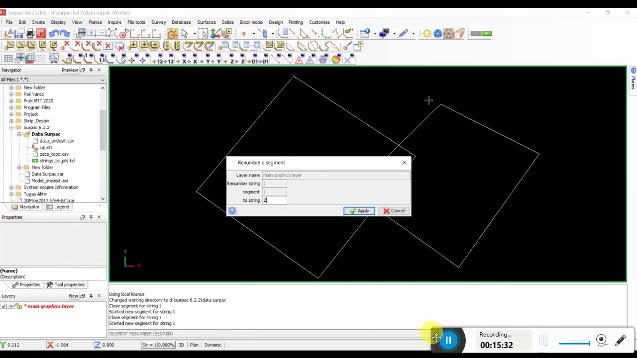 SURPAC 6.7.4 dan 6.2.2 dan 6.5.1 - TUOTORIAL MENGGUNAKAN SURPAC dan DOWNLOAD SURPAC (P. KOMPUTASI)