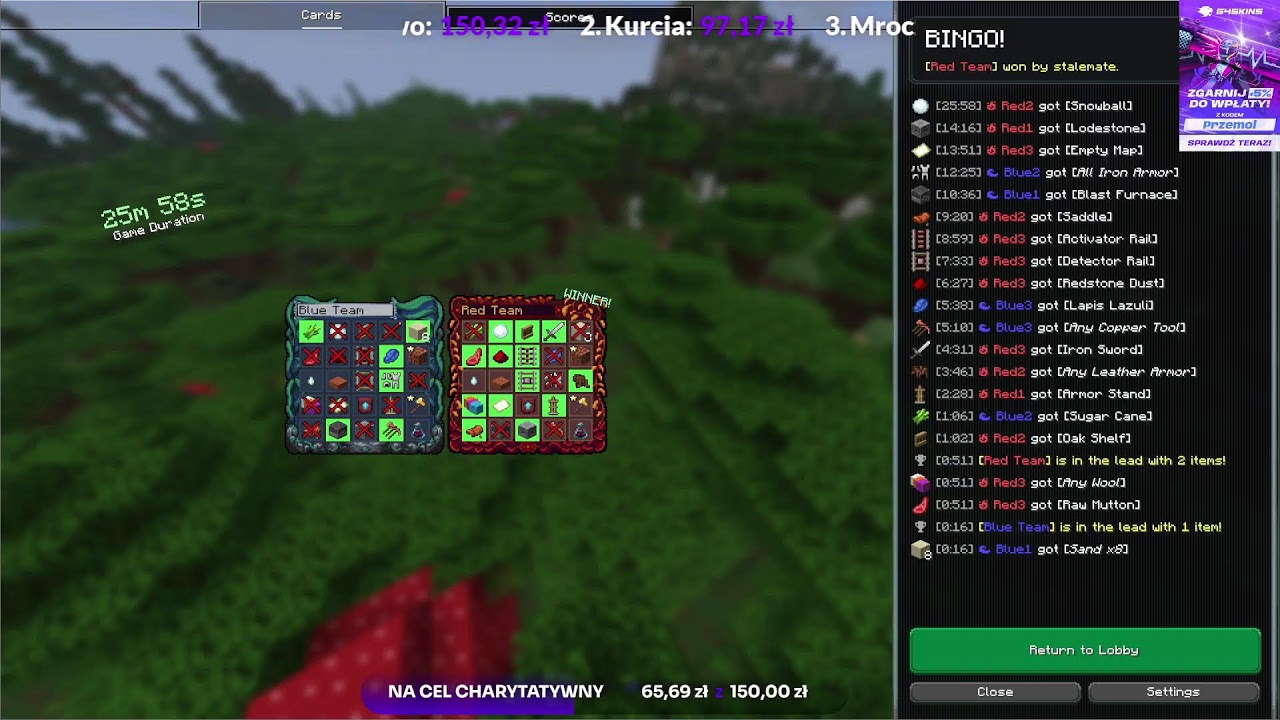 Turniej Minecraft Bingo