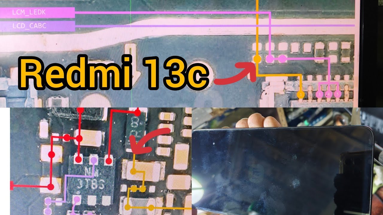 Redmi 13c Lcd Light Solution#smartphone #repair #cellphone #tech #mobilephone #fix 