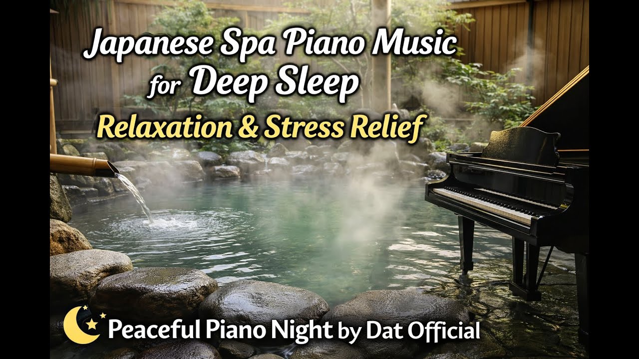 1 Hour Japanese Spa Piano Music for Deep Sleep & Relaxation | Peaceful Piano Night by Dat Official
