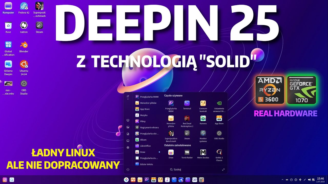 Linux Deepin 25 SOLID - Płynne Red Dead Redemption 2 na NVIDIA 1070 ? Tak ale to nie zasługa systemu
