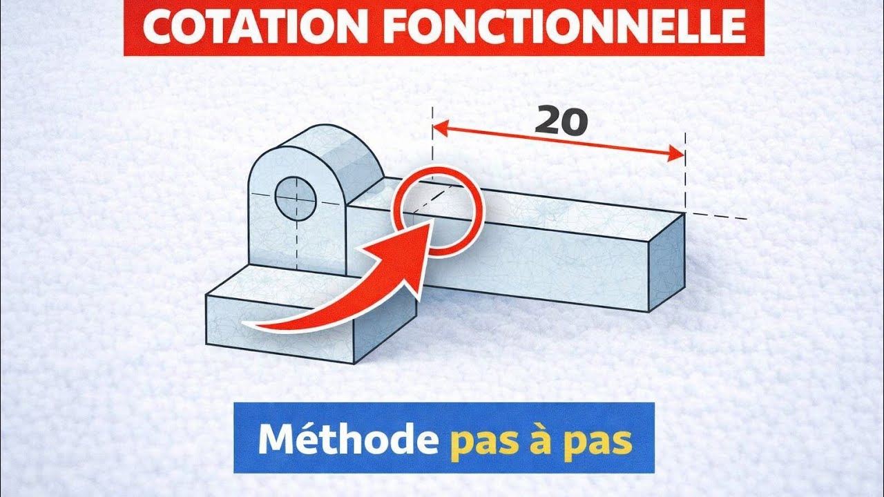Cotation fonctionnelle en dessin technique, chaîne de cotes, dessin industriel, dessinTec Gil