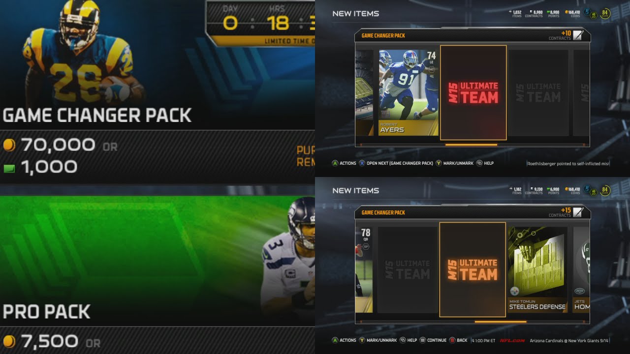 Madden 15 Ultimate Team: ДВА ШАНСА! Открытие набора Madden 15 Ultimate Team